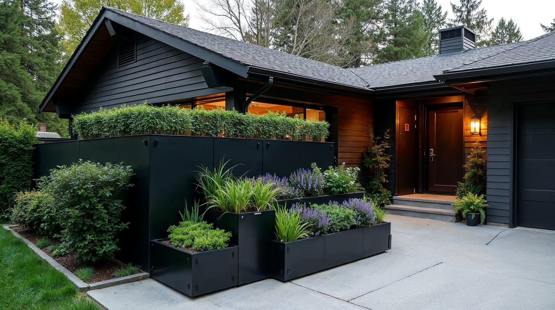 Modern Front Yard Makeover: Stylish Wall Garden Designs for Urban Homes