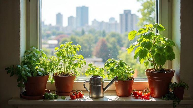 Urban Kitchen Garden: Growing Fresh Herbs & Veggies in Tiny Spaces